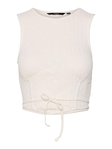 Vero Moda Women's VMCAMMA SL Crop JRS Top, Snow White, L von VERO MODA