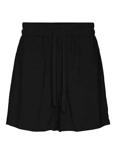 VERO MODA Damen Sommer Shorts Legere Kurze Stoffhose Leichte Casual Chino Pants VMCARMEN, Farben:Schwarz-2, Größe:M von VERO MODA