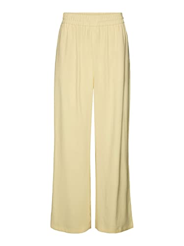 VERO MODA Damen Hose Vmcarmen Hr Wide Pull-on Pant Noos, Lemon Meringue, XXL / 32L von VERO MODA