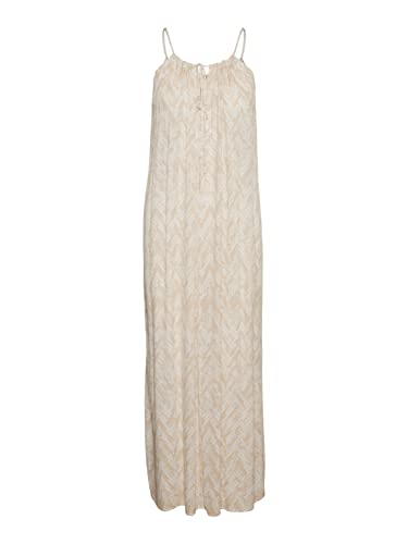 VERO MODA Damen Vmclaire Menny Singlet Maxi Dress WVN Ga Kleid, Irish Cream/AOP:Claire, M EU von VERO MODA