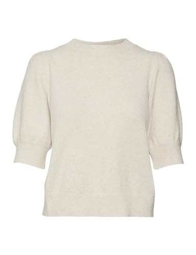 VERO MODA Damen VMDOFFY 2/4 O-Neck Pullover GA NOOS Strickpullover, Birch/Detail:Melange, XL von VERO MODA