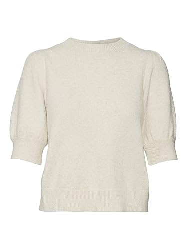 VERO MODA Damen VMDOFFY 2/4 O-Neck Pullover GA NOOS Strickpullover, Birch/Detail:Melange, SW / 34L von VERO MODA