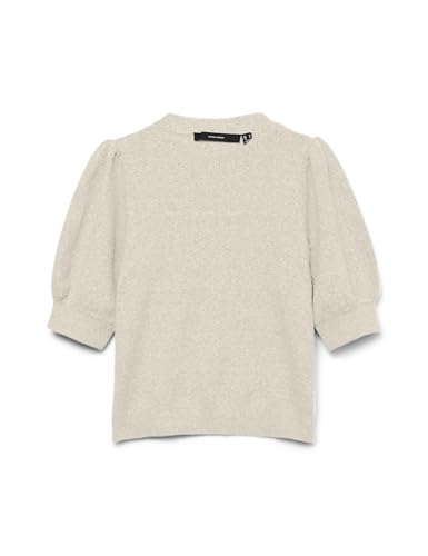 VERO MODA Damen VMDOFFY 2/4 O-Neck Pullover GA NOOS Strickpullover, Birch/Detail:Melange, XSW / 30L von VERO MODA