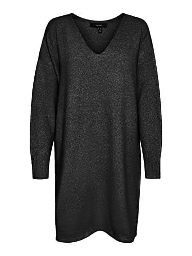 Vero Moda Women's VMDOFFY LS V-Neck Stripe Dress GA Boo Kleid, Black/Detail:W. Melange, L von VERO MODA