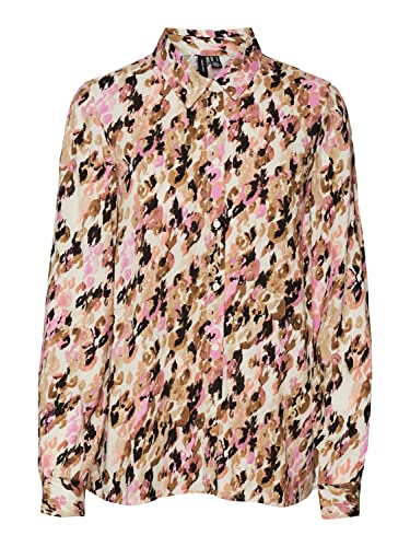 VERO Moda Damen Vmeasy Shirt R1 WVN Ga Bluse, Tigers Eye/AOP:ina, M EU von VERO MODA