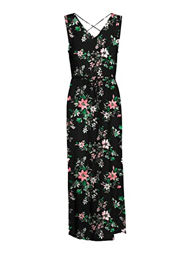 VERO Moda Damen Vmeasy Sl Tank Maxi Dress R1 WVN Ga Kleid, Black/AOP:tika, S EU von VERO MODA