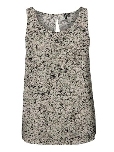 VERO MODA Women's VMEASY SL Tank R1 WVN GA Top, Beige (Oatmeal/Aop:amy), M von VERO MODA