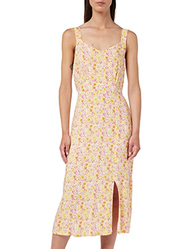 VERO MODA Women's VMEASY Strap Calf Dress R1 WVN GA Kleid, Snow White/AOP:Cille, L von VERO MODA