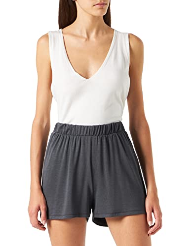 VERO MODA Women's VMFLOWY Shorts, Dark Grey Melange, L von VERO MODA