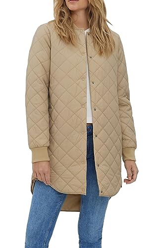 VERO MODA Damen Steppjacke VMHayle gesteppter Kurzmantel 10224576 Travertine M von VERO MODA