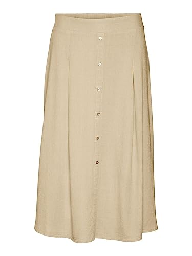 Vero Moda Women's VMJESMILO HW Calf Skirt WVN GA NOOS Rock, Irish Cream, S von VERO MODA