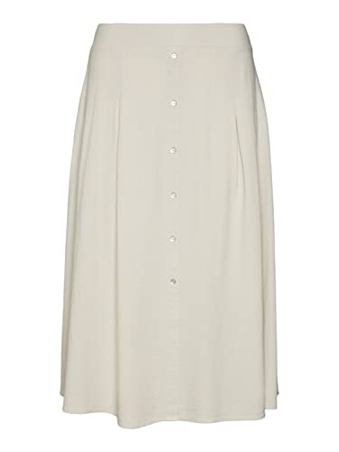 Vero Moda Women's VMJESMILO HW Calf Skirt WVN GA NOOS Rock, Silver Lining, L von VERO MODA