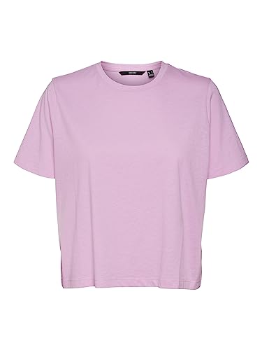 VERO MODA Women's VMLUNA SS TOP NOOS T-Shirt, Bonbon, L von VERO MODA