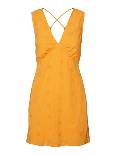 Vero Moda Women's VMMAJA SL Mini DESS WVN Kleid, Radiant Yellow, L von VERO MODA