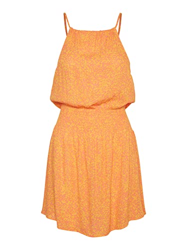 Vero Moda Women's VMMENNY Mini Halter Neck Dress WVN GA Kleid, Georgia Peach/AOP:Melin, S von VERO MODA
