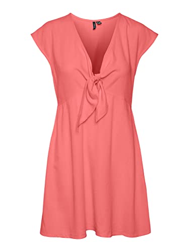 Vero Moda Women's VMMYMILO Cap Sleeve Mini Dress WVN GA Kleid, Georgia Peach, M von VERO MODA