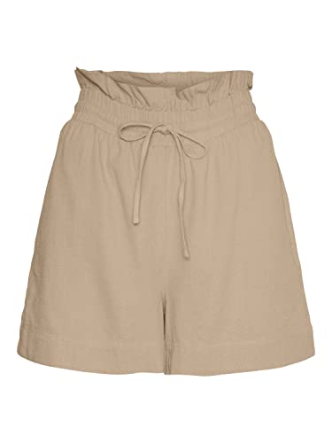 VERO MODA Damen Vmmymilo Hw Paperbag WVN Ga Shorts, Irish Cream, M EU von VERO MODA