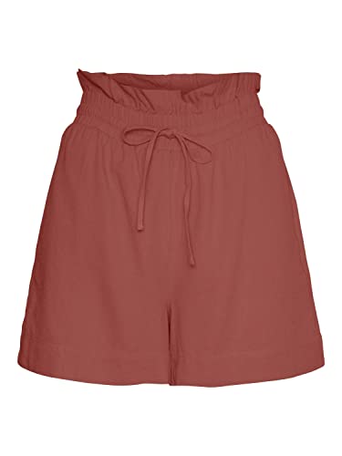 VERO MODA Damen Vmmymilo Hw Paperbag WVN Ga Shorts, Marsala, S EU von VERO MODA