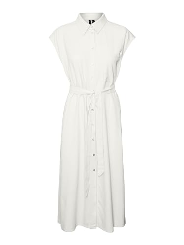 Vero Moda Women's VMMYMILO SL Calf Shirt Dress WVN GA Kleid, Snow White, M von VERO MODA