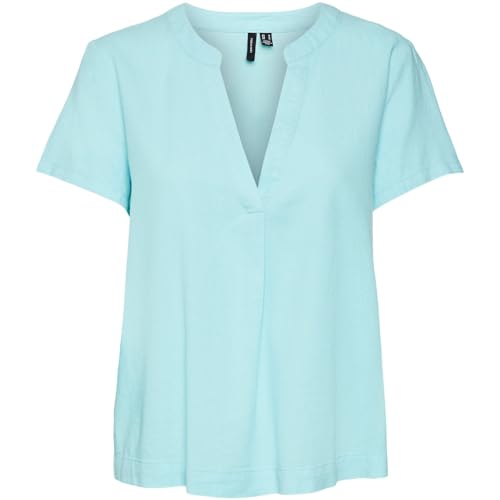 VERO MODA Damen Vmmymilo Ss WVN Ga Top, Limpet Shell, S von VERO MODA