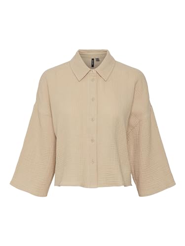 Vero Moda Women's VMNATALI Crop Shirt WVN NOOS Top, Irish Cream, L von VERO MODA