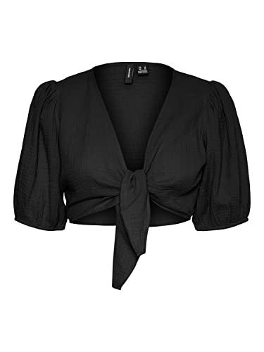 VERO MODA Damen Vmnatali Nia 2/4 Knot WVN Top, Schwarz, XS EU VERO MODA Damen Vmnatali Nia 2/4 Knot WVN Top, Schwarz, XS EU von VERO MODA