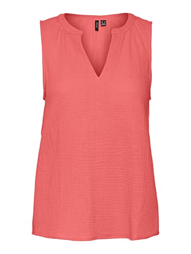 VERO MODA Damen Vmnatali Nia Sl WVN Top, Georgia Peach, XS EU von VERO MODA