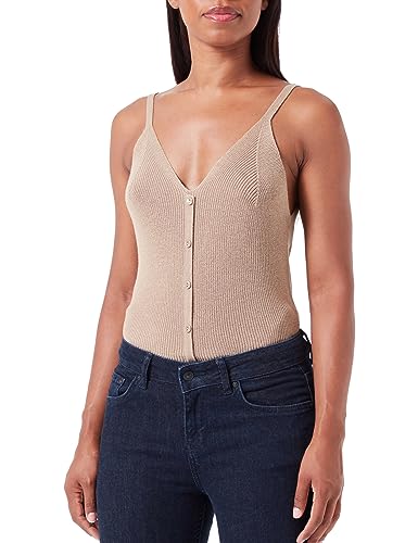 Vero Moda Women's VMNEWLEXSUN Strap Button GA Top, Silver Mink, XS von VERO MODA