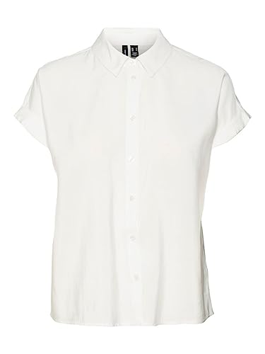 VERO MODA Women's VMPIA SS Wide TOP NOOS Bluse, Snow White, M von VERO MODA