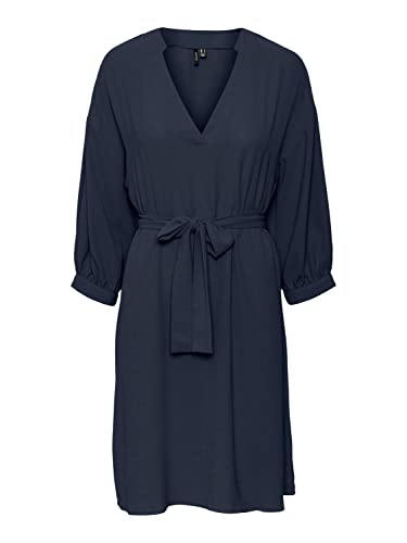 Vero Moda Women's VMPYE 3/4 ABK Dress WVN BTQ GA Kleid, Navy Blazer, XS Vero Moda Women's VMPYE 3/4 ABK Dress WVN BTQ GA Kleid, Navy Blazer, XS von VERO MODA
