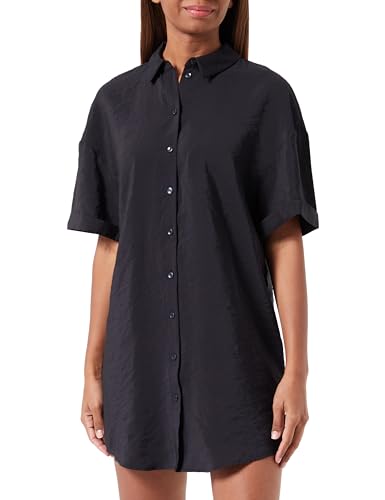 VERO MODA Women's VMQUEENY S/S Short Shirt Dress WVN GA Kleid, Black, XS von VERO MODA