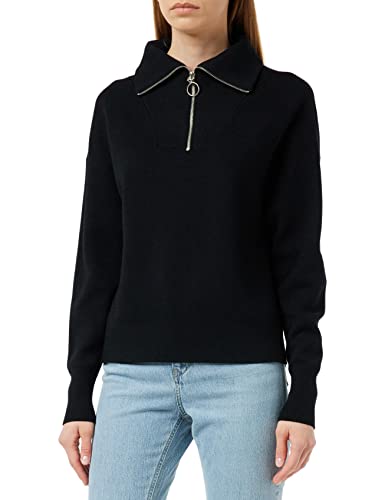 VERO MODA Damen Vmsaba Streep Highneck Blouse Ga Noos Pullover, Schwarz, S EU von VERO MODA