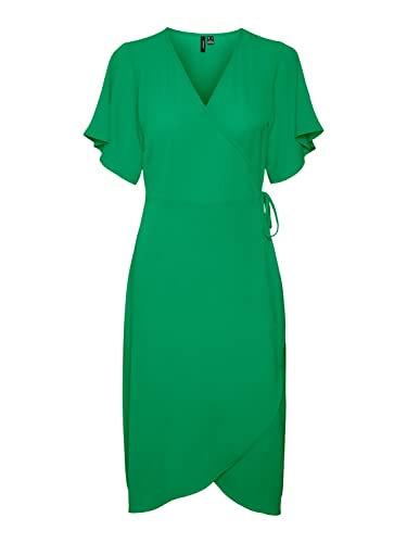 VERO MODA Women's VMSAKI SS Calf WRAP Dress GA NOOS Kleid, Bright Green, XS von VERO MODA