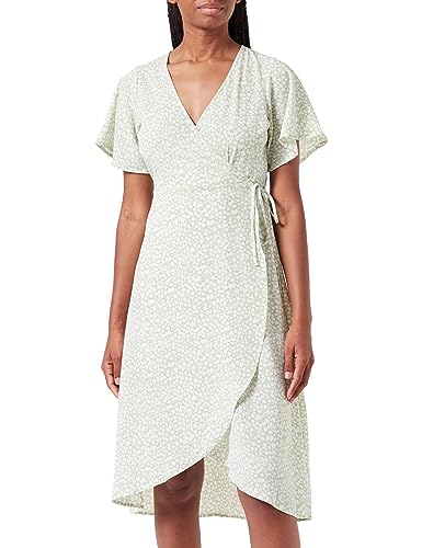 VERO Moda Damen Vmsaki Calf Wrap Dress Ga Noos Kleid, Reseda/AOP:Mini Henna Vic, M EU von VERO MODA