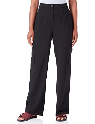 VERO MODA Women's VMSASIE HR Wide Cargo Pant NOOS Hose, Black, 38W / 32L von VERO MODA