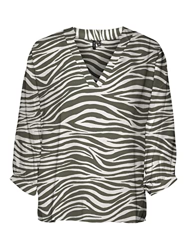 VERO MODA Women's VMSEBA 3/4 GA BTQ Top, Bungee Cord/AOP:SEBA, XS von VERO MODA