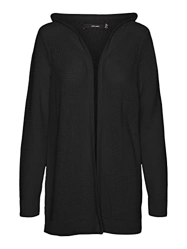 Vero Moda Women's VMSKYLA LS Hood Cardigan Boo L/S Strickware, Black, XS von VERO MODA