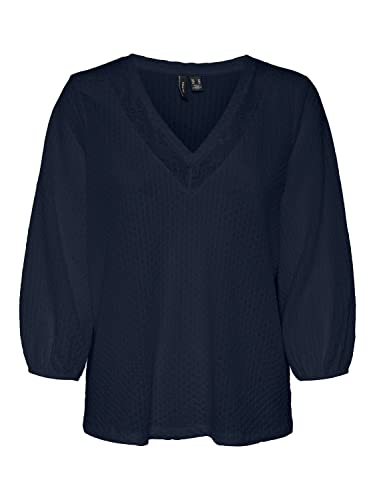 VERO MODA Women's VMSONJA 3/4 V-Neck JRS BTQ Top, Navy Blazer, S von VERO MODA