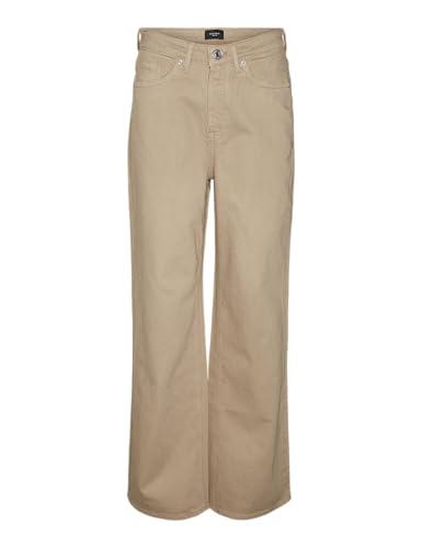 VERO MODA Women's Vmtessa Hr Straight Color Ga Noos Jeans, Silver Mink, 30/32 von VERO MODA
