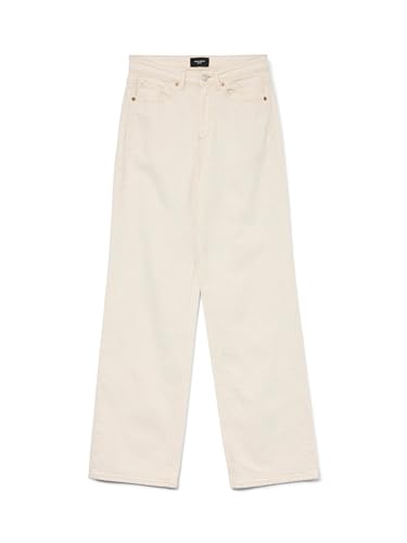 VERO MODA Damen Vmtessa Hr Straight Ecru Ga Noos Jeans, Ecru, 29W / 30L EU von VERO MODA