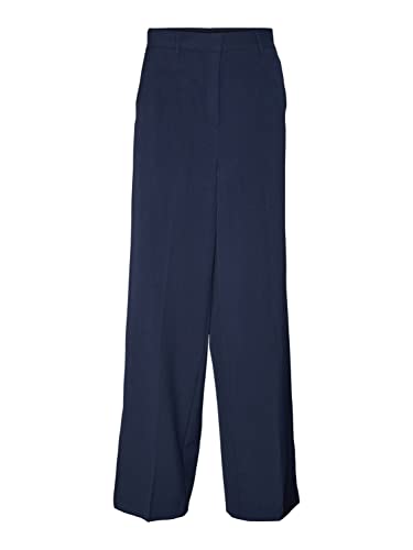 VERO MODA Women's VMTROIANTAIA MR Wide Slit DAD Pant Hose, Navy Blazer, XS/30 von VERO MODA