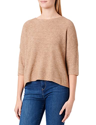 Vero Moda Women's VMVIGGARIB 3/4 Boatneck Blouse GA NOOS Pullover, Silver Mink/Detail:W. Melange, XS von VERO MODA