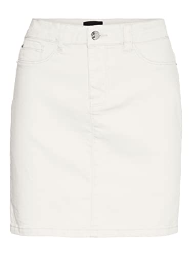 VERO MODA Women's VMWILD Seven MR Short COL Skirt Rock, Snow White, S von VERO MODA