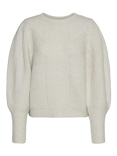 VERO MODA Damen Vmpekan O-Neck Blouse Ga Boo Pullover, Birch/Detail:w Melange, XS EU von VERO MODA