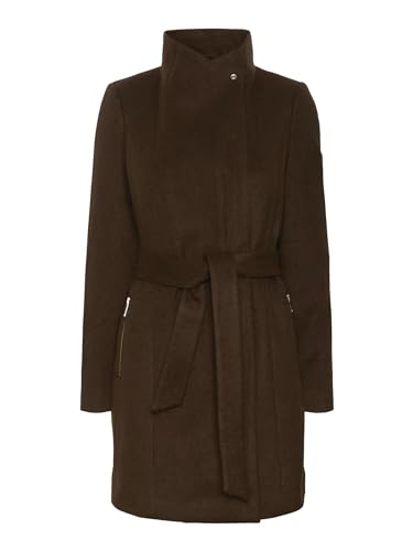 Vero Moda Damen Vmtwodope Belt 3/4 Wool Jacket Ga Noos Mantel, Coffee Bean/Detail:Solid, S von VERO MODA