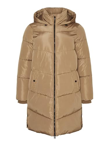 VERO MODA CURVE Damen VMCHALSEY Coat CUR Steppmantel, Tigers Eye, 52 von VERO MODA