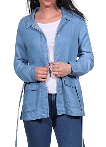 VERO MODA leichte Damen Jacke VMLiliana Utility Jeans-Look 10261014 medium blue denim M von VERO MODA