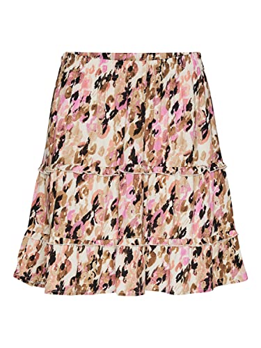 VERO Moda Damen Vmeasy FRL Mini Skirt R1 WVN Ga Rock, Tigers Eye/AOP:ina, L EU von VERO MODA