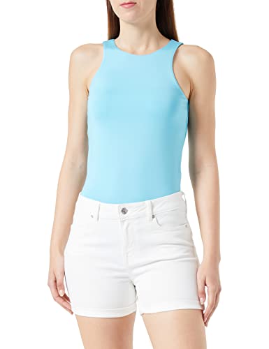 VERO Moda Women's VMLUNA MR FOLD Shorts Mix GA NOOS Jeansshorts, Cloud Dancer, M von VERO MODA