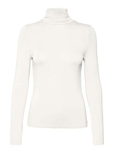VERO MODA Damen Vmalberte Ls Rollneck Top JRS Noos Langarmshirt, Snow White, S von VERO MODA